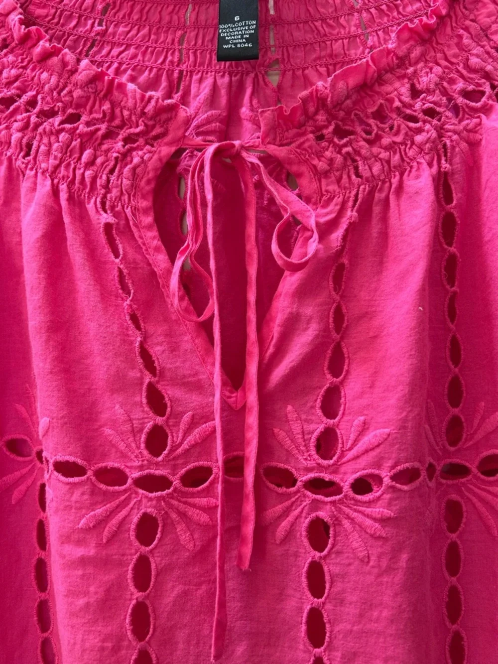 INC International Concepts Pink Eyelet Embroidered Boho Blouse and Cami Size 6